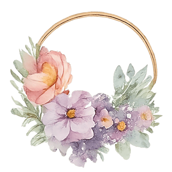 Vintage flower wreath clip art png