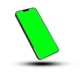 App demonstration mockup. Realistic mobile phone frame only, mockup with green chroma key screen, cellphone app template. png