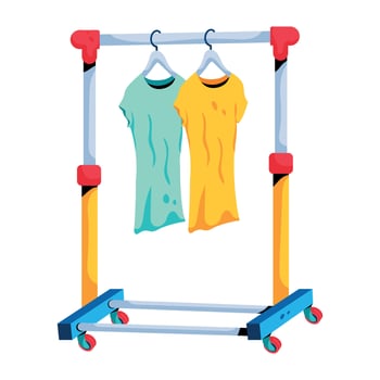 Trendy Clothes Rack vector