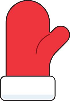 christmas mitten flat line icon png