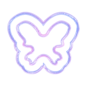 Butterfly Y2K element with pastel hologram holographic chrome 3d effect png