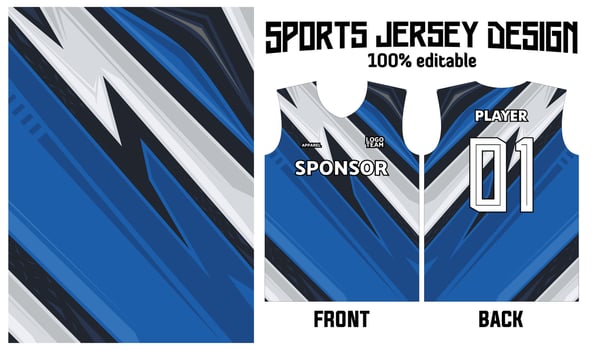 blue abstract pattern jersey design for sport uniform vector