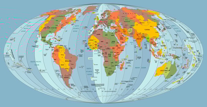 World map Time zones map vector