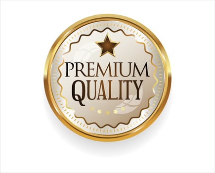 Premium quality golden design badge vector collection