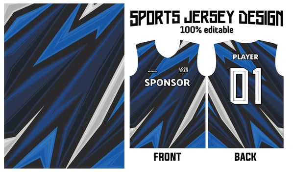 blue abstract pattern jersey design for sport uniform vector