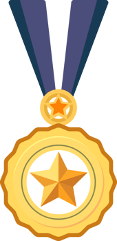 Golden star medal, the first prize design element. png