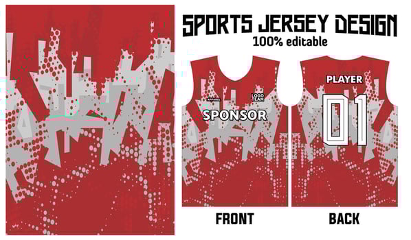 red abstract pattern jersey design for sport uniform vector