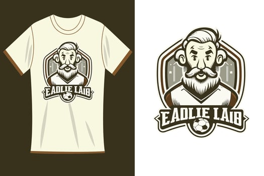 Gaming mascot logo design on t shirt, t shirt template mockup. vector