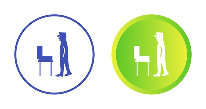 Guard Checking Briefcase Vector Icon