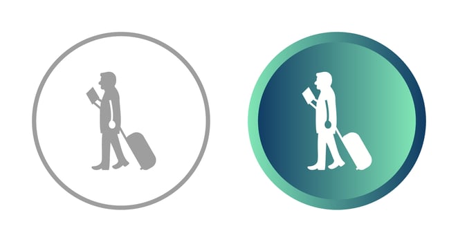 Walking with Luggage Vector Icon