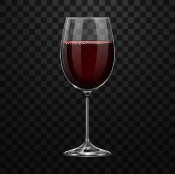 Realistic red wine glass bordeaux vector