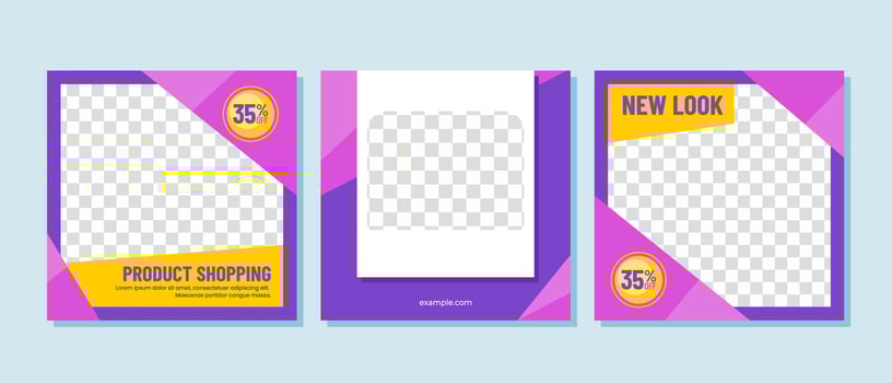 Shopping social media post template vector