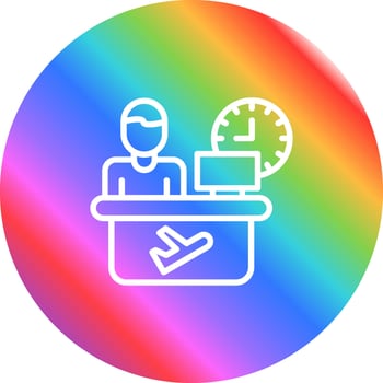 Airline Desk Vector Icon