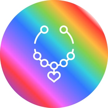 Heart Shaped Necklace Vector Icon