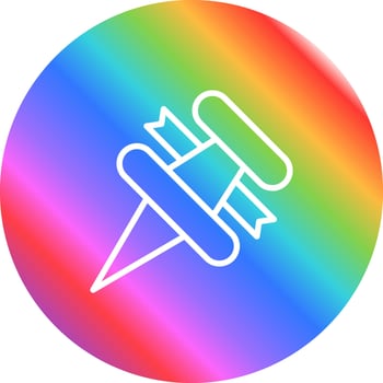 Thumbtack with ribbon Vector Icon