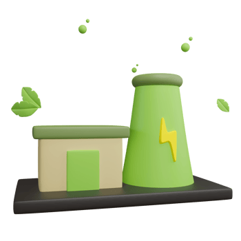 Green business factory 3d green energy icon png