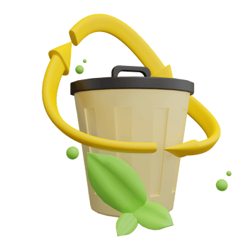 Waste management 3d green energy icon png