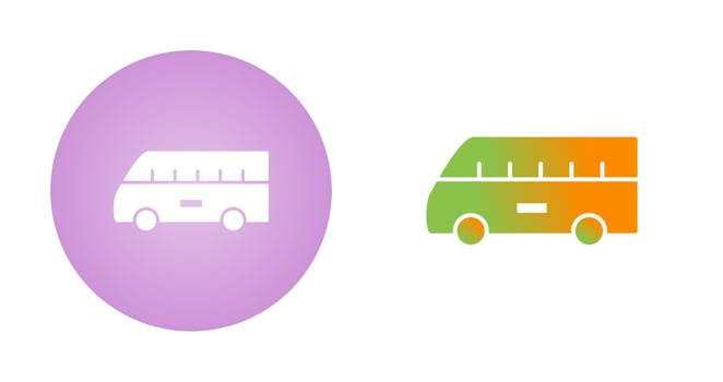 Bus on Airport Vector Icon
