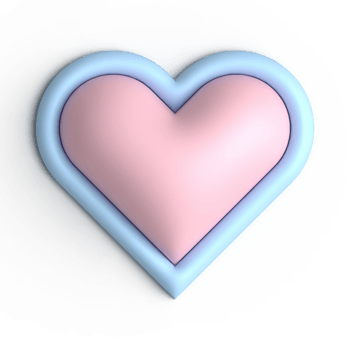 Groovy 3D heart isolated on transparent background. Funky colorful stickers. Inflated 3d element with plasticine effect png