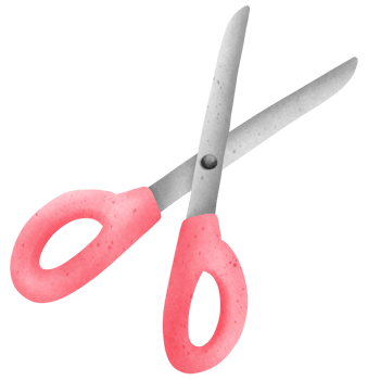 Isolated cute pink pastel scissor cutter in transparent background png