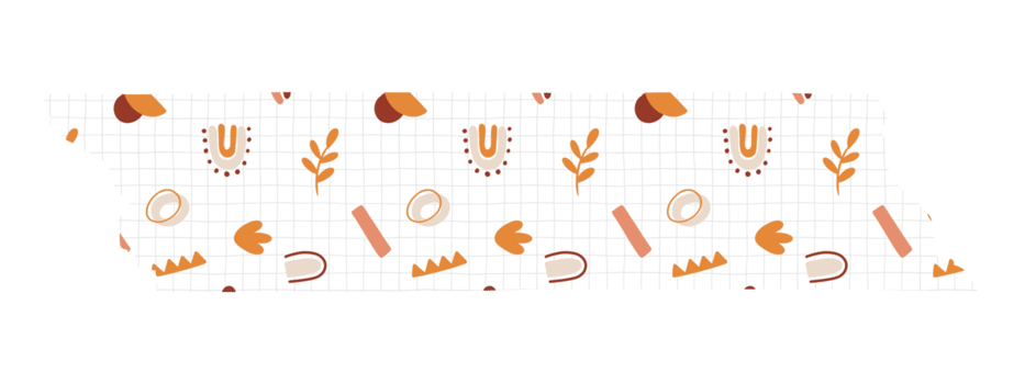 Abstract doodle washi tape png