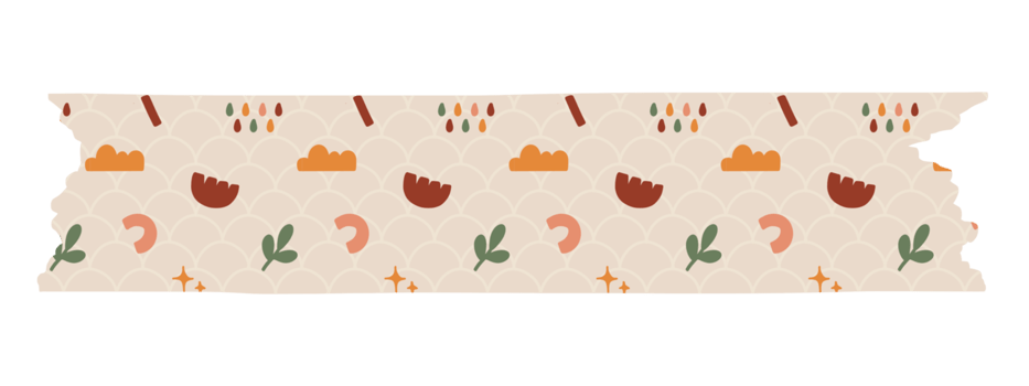 Abstract doodle washi tape png