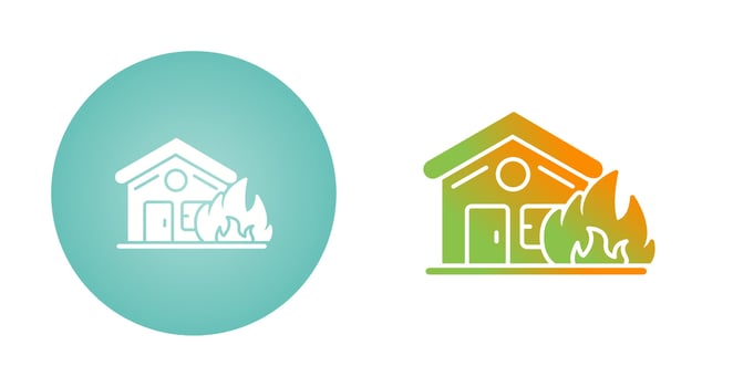 House On Fire Vector Icon
