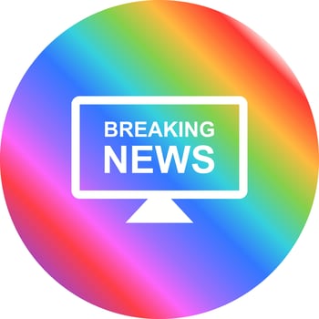 Breaking News on TV Vector Icon