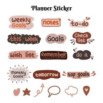 Set of planner sticker vector