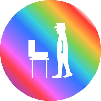 Guard Checking Briefcase Vector Icon
