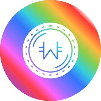 Won Currency Vector Icon