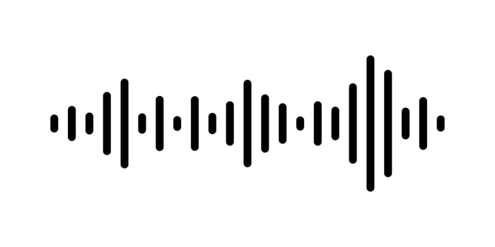 Sound wave vector isolated on white background.
