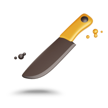 3d knife icon. Isolated on transparent background. kitchen tools and equipment. Minimal and cute style png