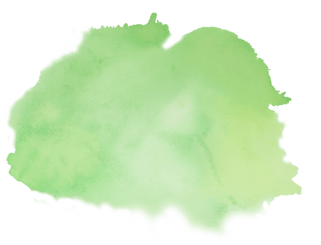 Green watercolor stains with hand painted on paper texture background png