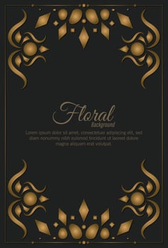 Luxury gold decorative floral frame background vector