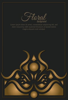 Luxury gold decorative floral frame background vector