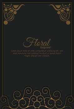 Luxury gold decorative floral frame background vector