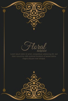 Luxury gold decorative floral frame background vector