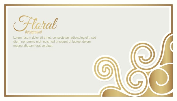 Floral background golden banner design vector