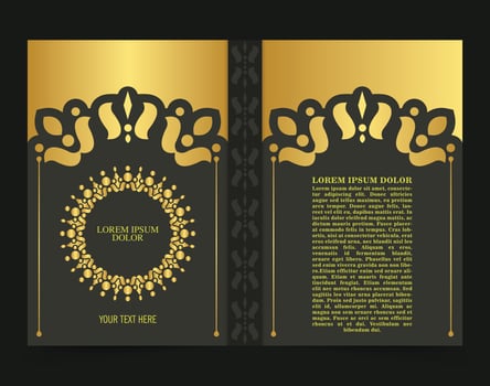 Luxury ornamental book cover design vector
