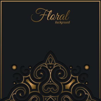 Luxury gold decorative floral frame background vector