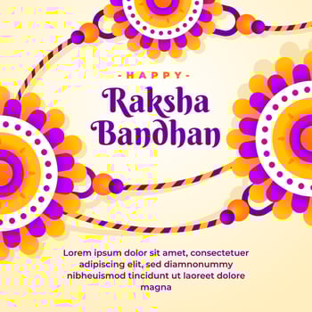 Indian festival of brother and sister bond happy raksha bandhan celebration for social media post vector