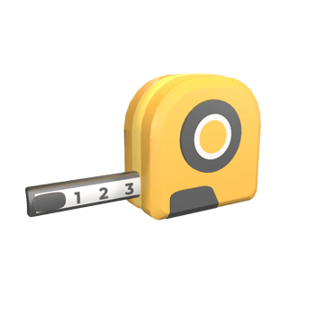 3D icon tape measure rendered isolated on the transparent background png