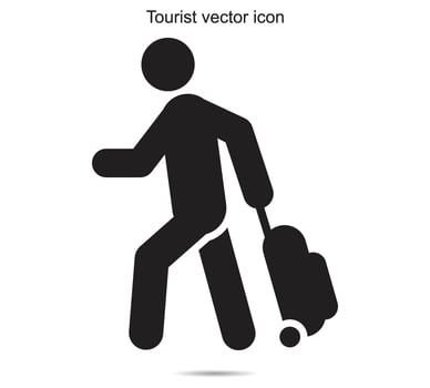 Tourist vector icon, vector illustration.