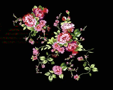 seamless floral  black background flower vector