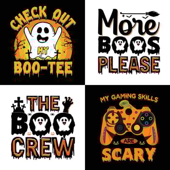 Halloween T Shirt Design Vector, Halloween Background Vector, Retro Vintage Bundle vector