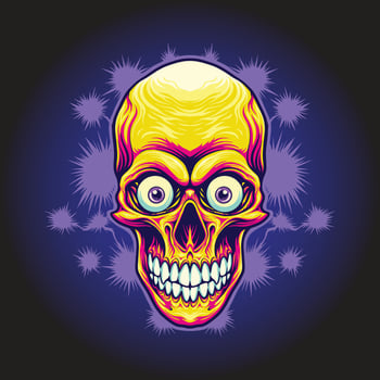 Psychedelic Skull Head Scarry Illustration vector