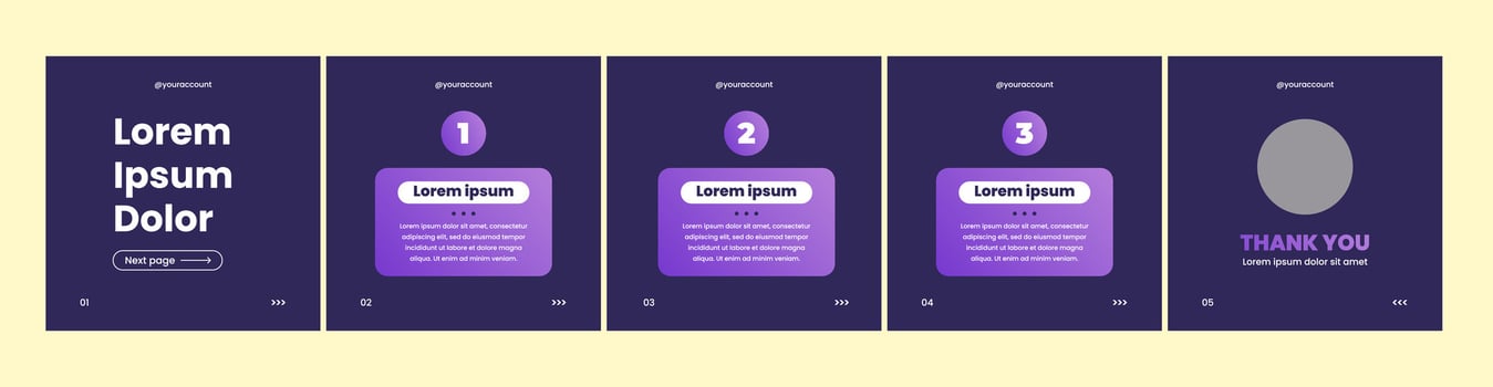 creative carousel template for social media post vector