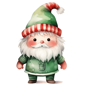Cute Christmas Gnome Illustration AI generated png