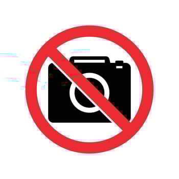 No Photography Sign, Do Not Capture Photo, Red Signal For Photographer, Restricted Area, No Camera Icon, No Video Recording, Vector Illustration